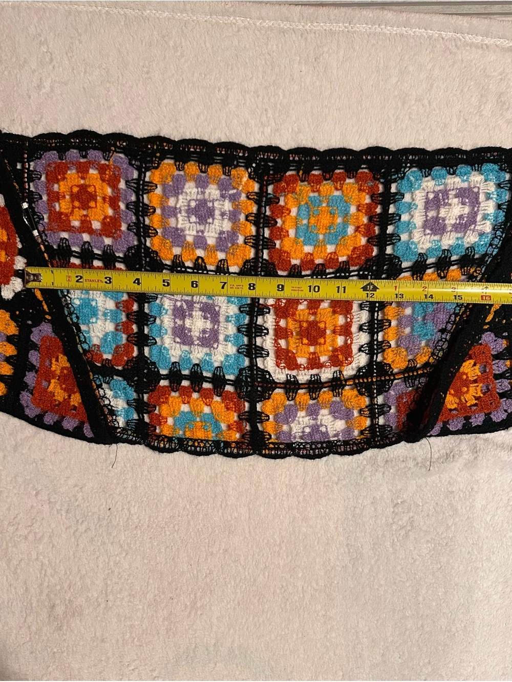 Crochet Square-Pattern Bolero Sweater - Multi-Color - Picture 8 of 11